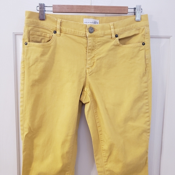 LOFT modern skinny crop soft yellow denim jeans - Picture 2 of 10
